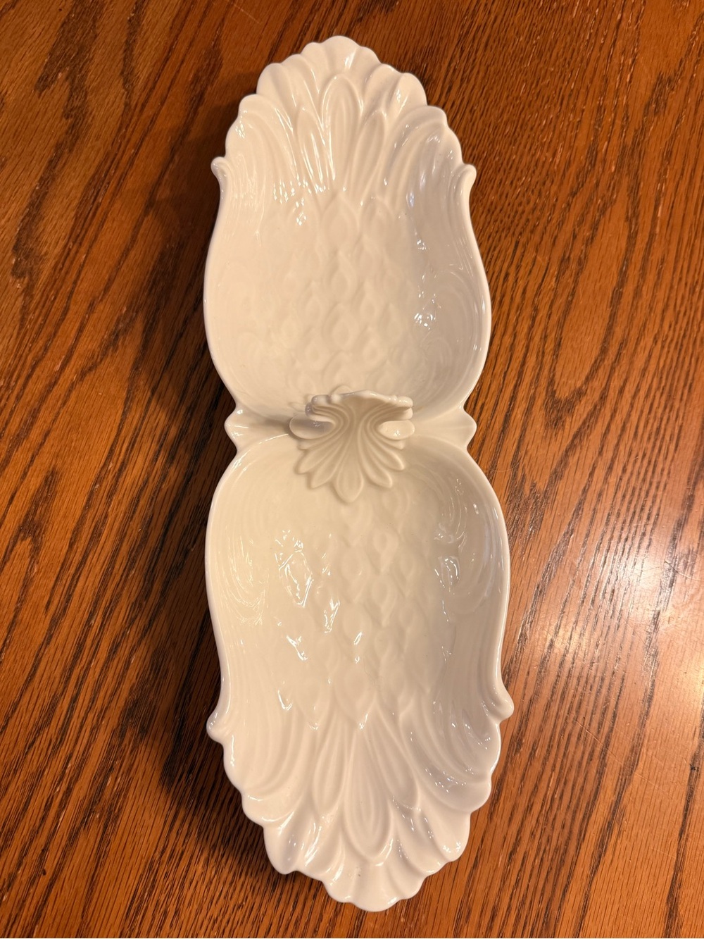 Lenox Vintage Ivory Pineapple Double Serving Dish 15.5” Made in USA